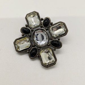 Crystal Cross Brooch